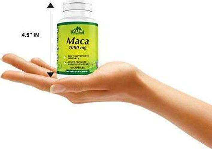ALFA VITAMINS Pure Maca 1,000 Mg - Maca Root 60 Capsules- Promotes Immune Function, Positive Mood and Reduce Fatigue, Focus and Brain Health - Herbal Supplement - 60 Capsules