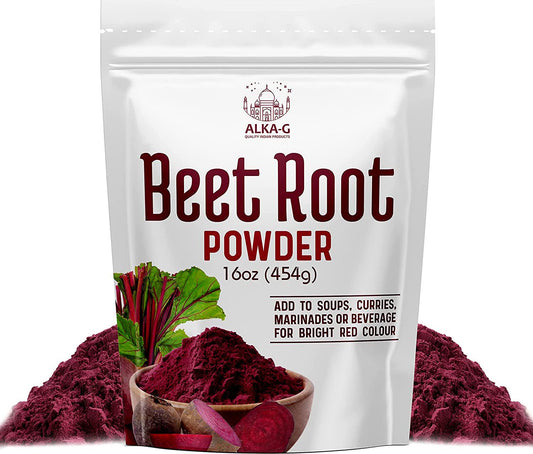 ALKA-G Beetroot Powder 16 Oz | Superfood Beetroot Supplement | All Natural, Gluten Free, Vegan