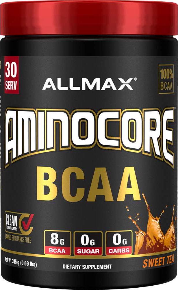 ALLMAX Nutrition AMINOCORE BCAA Powder, 8.18 Grams of Amino Acids, Intra and Post Workout Recovery Drink, Gluten Free, Sweet Tea, 315 g
