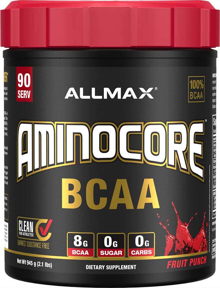 ALLMAX Nutrition AMINOCORE BCAA Powder, 8.18 Grams of Amino Acids, Intra and Post Workout Recovery Drink, Gluten Free, Fruit Punch, 945 g