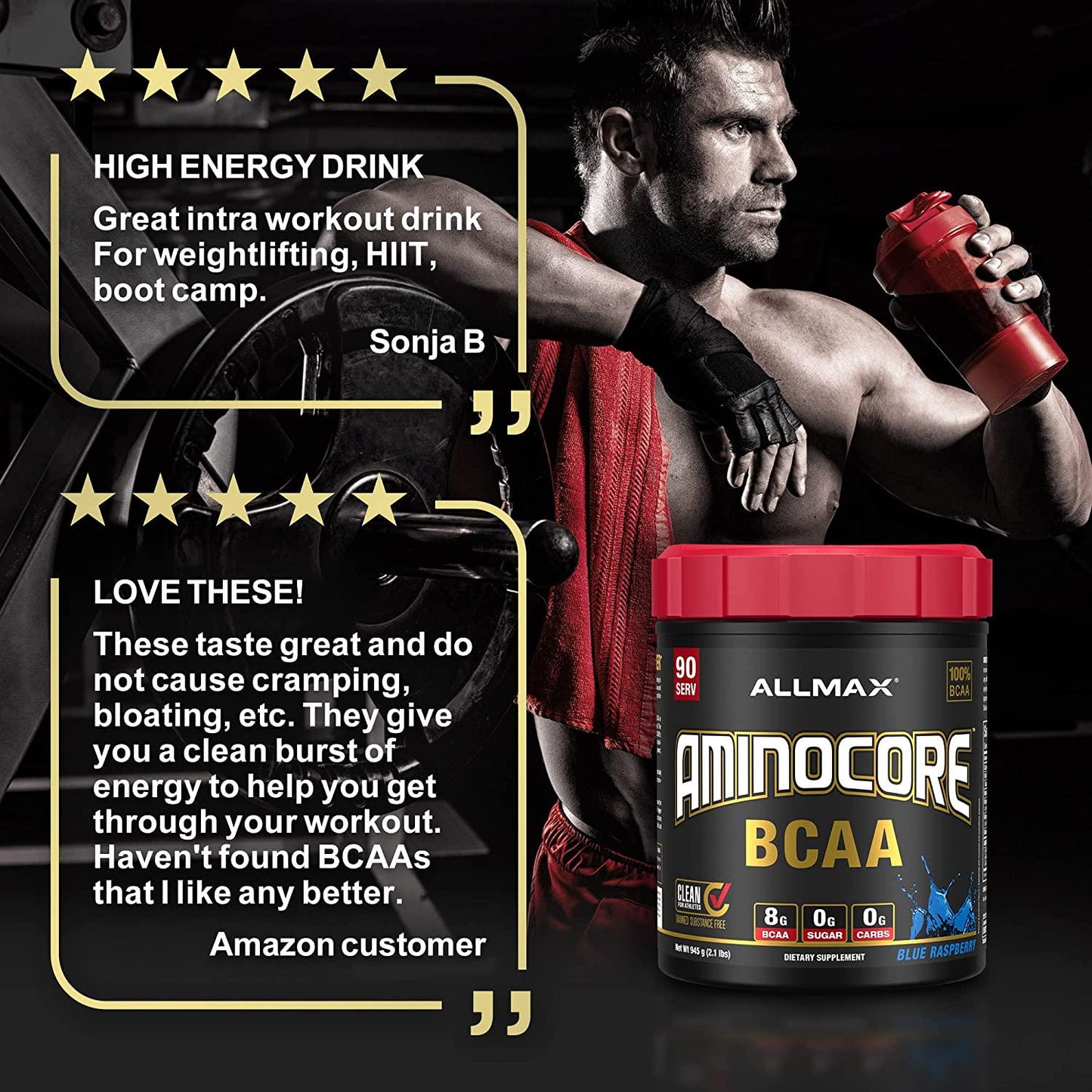 ALLMAX Nutrition Aminocore Bcaa - 8g Bcaas - 100% Pure Branch Chained Amino Acids - Sweet Tea - Gluten Free 945 Gram