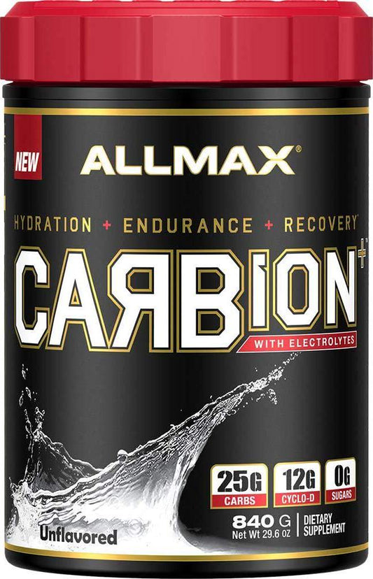ALLMAX Nutrition - CARBION+ Workout Hydration Supplement Powder with Electrolytes, Supports Endurance, Recovery, and Exercise Performance, Gluten Free and Vegan, Unflavoured, 25 Servings
