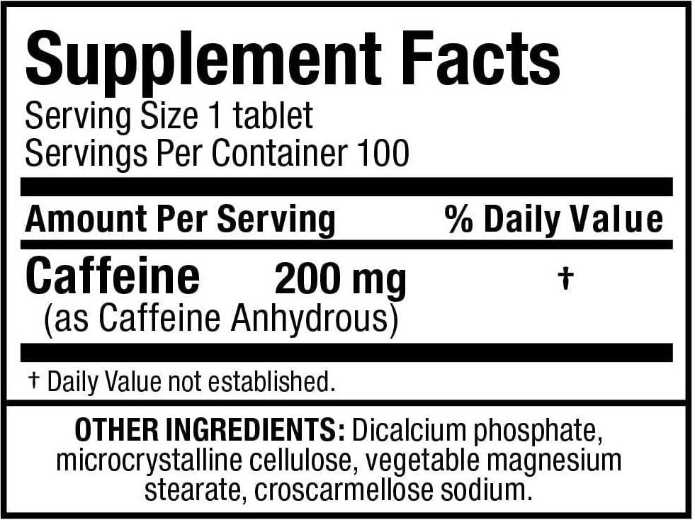 ALLMAX Nutrition Caffeine Pills, Sustained Energy and Pre - Workout Mental Focus, Fast Absorbing and Vegan, 200 mg, 100 Tablets