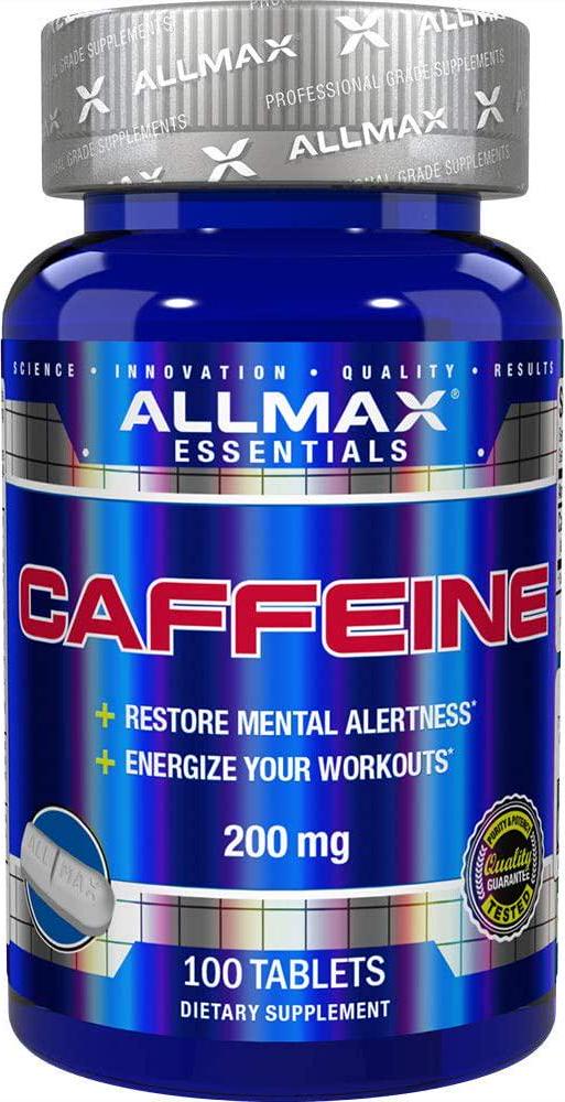ALLMAX Nutrition Caffeine Pills, Sustained Energy and Pre - Workout Mental Focus, Fast Absorbing and Vegan, 200 mg, 100 Tablets