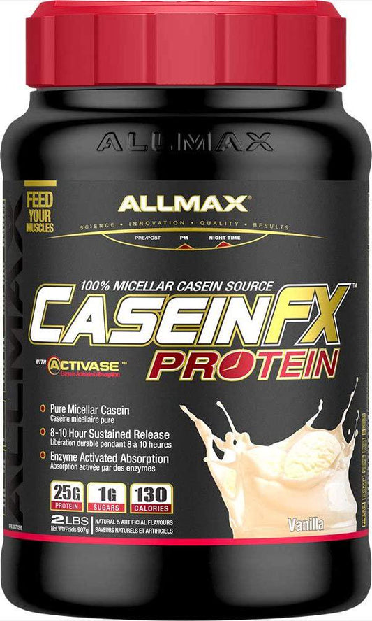 ALLMAX Nutrition CaseinFX, 100% Casein Micellar Protein, Vanilla, 2 lbs. (907 g)