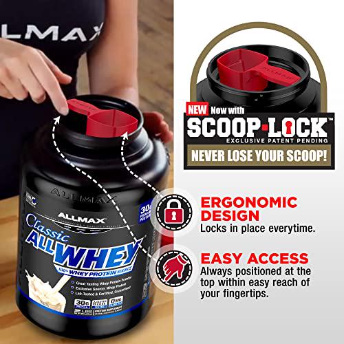 ALLMAX Nutrition - Classic Allwhey Protein Powder, 100% Whey Protein Source, 30 Grams of Protein, Gluten Free, 0 Grams of Trans Fat, Vanilla 5 Pound