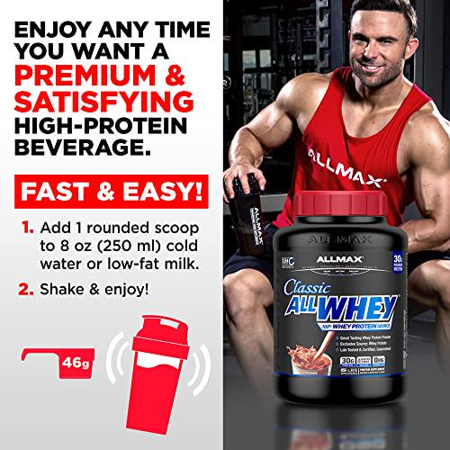 ALLMAX Nutrition - Classic Allwhey Protein Powder, 100% Whey Protein Source, 30 Grams of Protein, Gluten Free, 0 Grams of Trans Fat, Vanilla 5 Pound