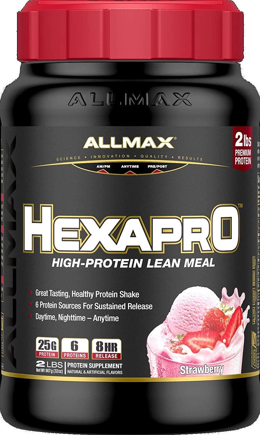 ALLMAX Nutrition Hexapro Protein Blend, Strawberry, 2 lbs