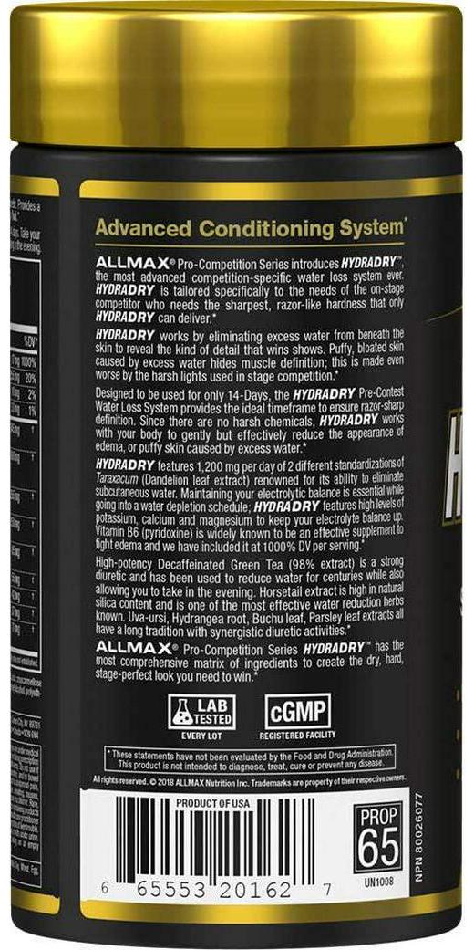 ALLMAX Nutrition HydraDry, 14-Day Pre-Contest Water Loss System, 84 Tablets
