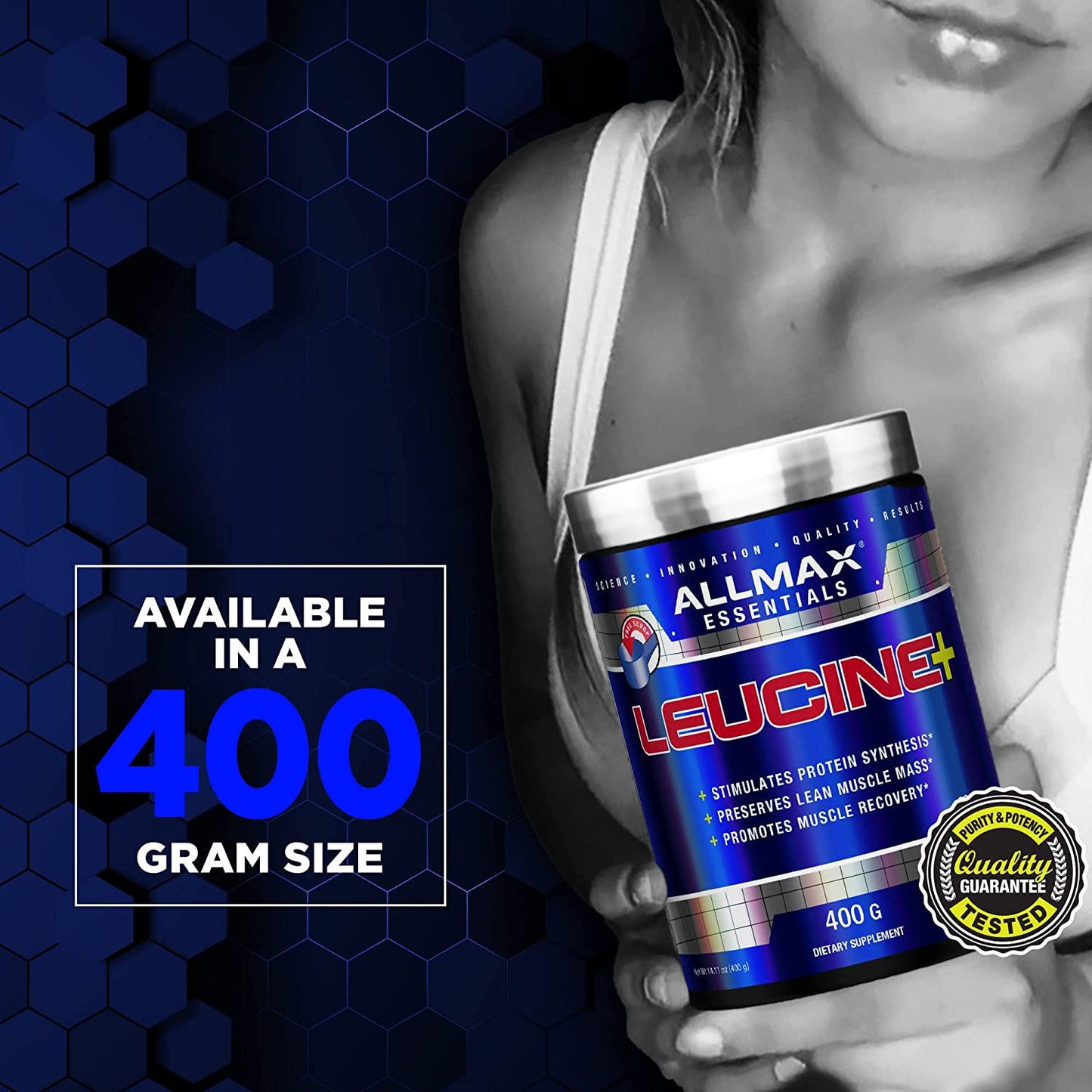 ALLMAX Nutrition - Leucine, Leucine Powder for Muscle Recovery, Preserving Muscle Mass, and Protein Synthesis, Gluten Free, 5,000 mg, 400 grams
