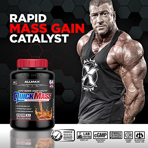 ALLMAX Nutrition QuickMass, Rapid Mass Gain Catalyst, Premium Mass Gainer with Complex Carbohydrates, 1010 Calories and 64 Grams of Protein, Chocolate, 6 Pound