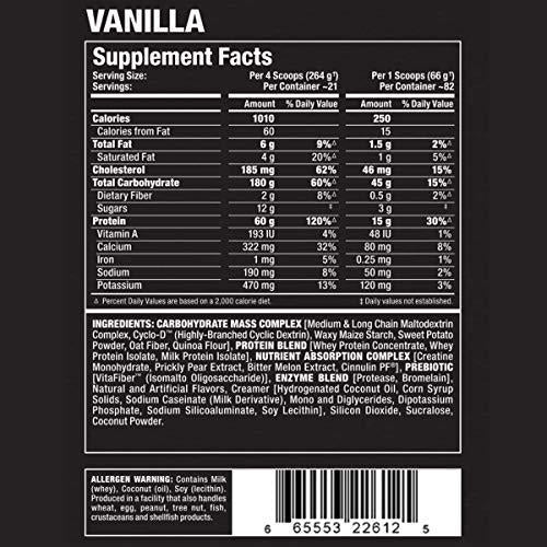 ALLMAX Nutrition QuickMass Rapid Mass Gain Catalyst, Vanilla, 12 lbs