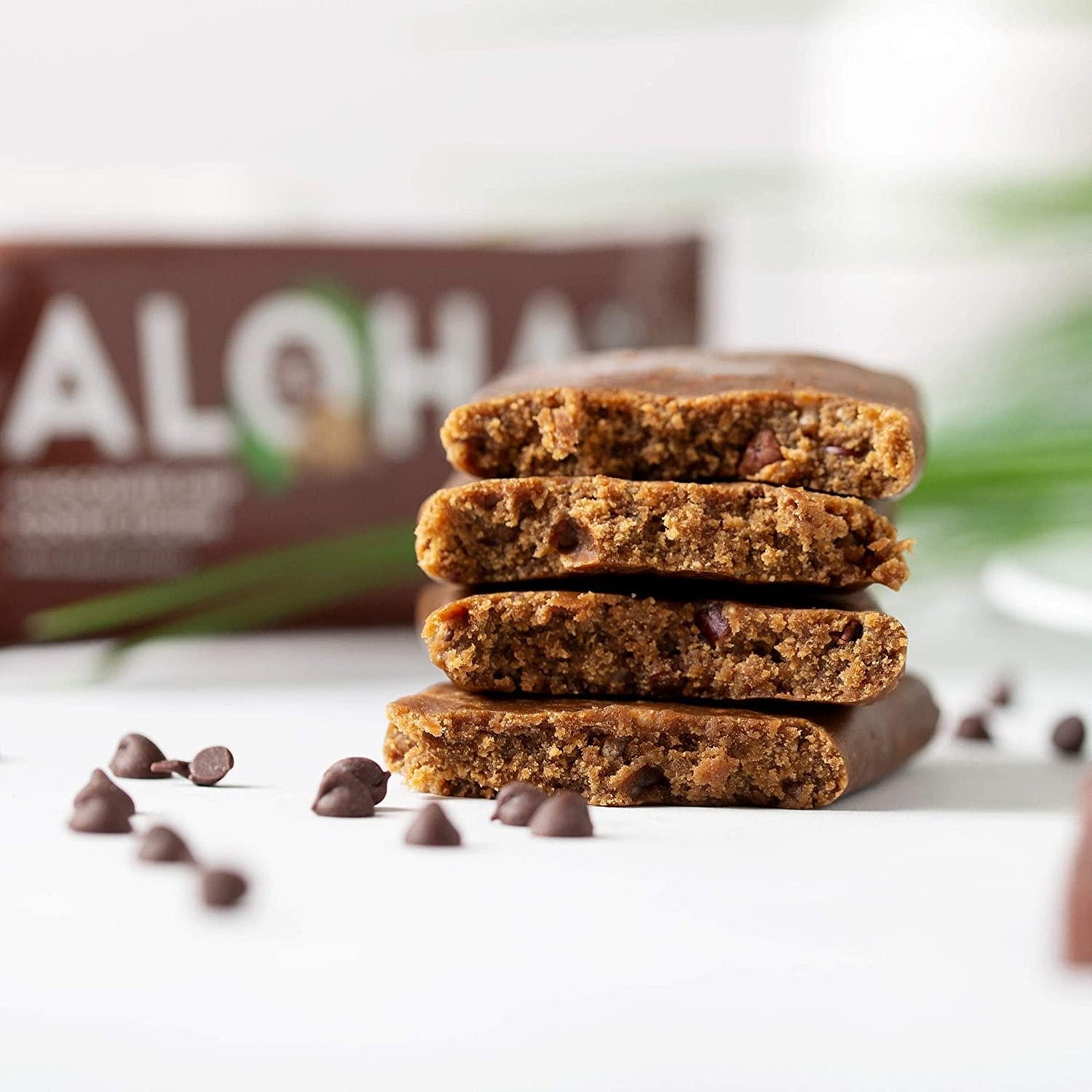 ALOHA Organic Plant Based Protein Bars |Chocolate Chip Cookie Dough Vegan, Low Sugar, Gluten Free, Paleo, Low Carb, Non-GMO, Stevia Free, Soy Free (12 Count of 1.98 oz Bars), 23.76 oz