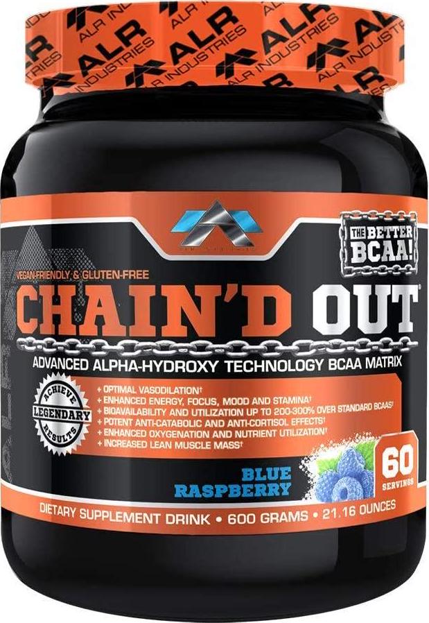 ALR Industries Chain'd Out, Vegan Friendly and Gluten Free Advanced Technology BCAA Matrix, Blue Raspberry, 600 Gram/ 60 serving