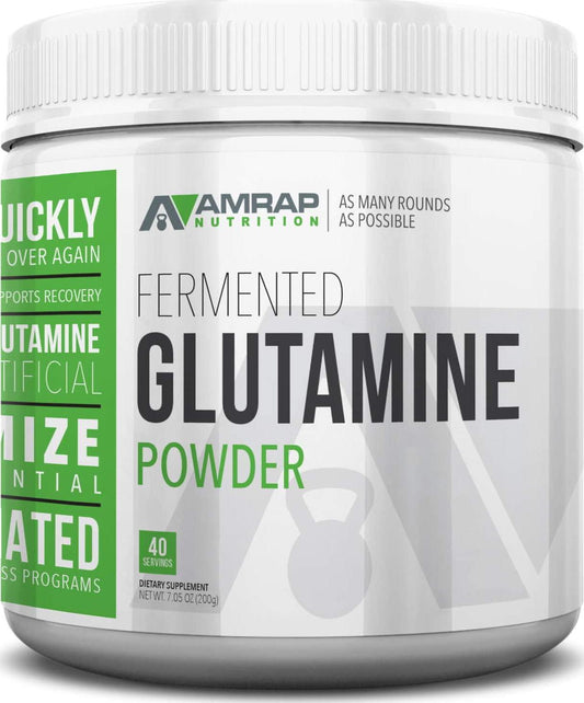 AMRAP Nutrition Vegan Glutamine Powder, 200g, WADA Compliant, Athlete Approved (40 Servings)