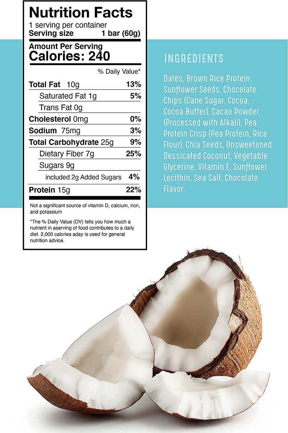 AMRITA Chocolate Lovers Variety Bundle (36 bars) Vegan Protein Bars | Peanut Free, Soy Free, Gluten Free Sampler Pack | High Fiber Meal Replacement Bar, Healthy Snacks | Paleo Snack, Dairy Free, Plant Based Energy Bars | No Sugar Alcohol