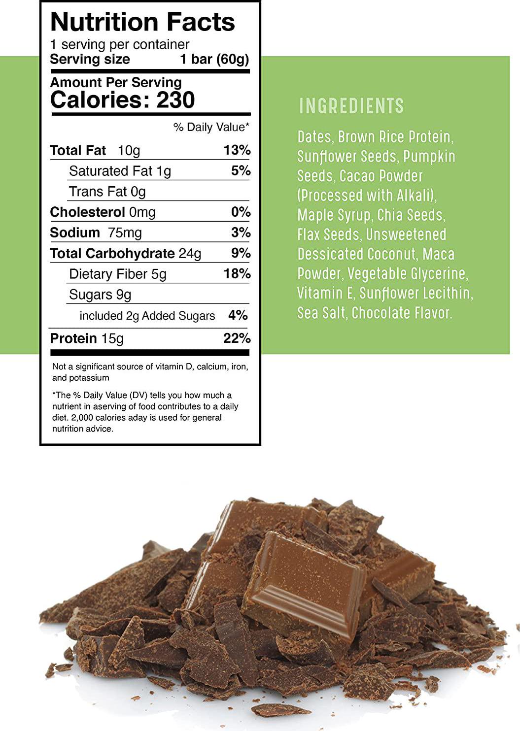 AMRITA Chocolate Lovers Variety Bundle (36 bars) Vegan Protein Bars | Peanut Free, Soy Free, Gluten Free Sampler Pack | High Fiber Meal Replacement Bar, Healthy Snacks | Paleo Snack, Dairy Free, Plant Based Energy Bars | No Sugar Alcohol