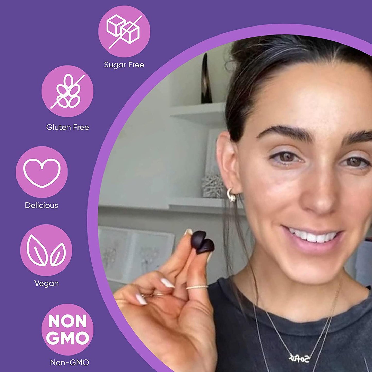 ANAN Elderberry | Sugar Free Gummies with Vitamin C, Vitamin D, Vitamin E and Zinc - Immunity and Beauty - (1 Bottle, 60 Gummies, Monk Fruit Sweetened, Vegan, Gluten Free and Delicious)