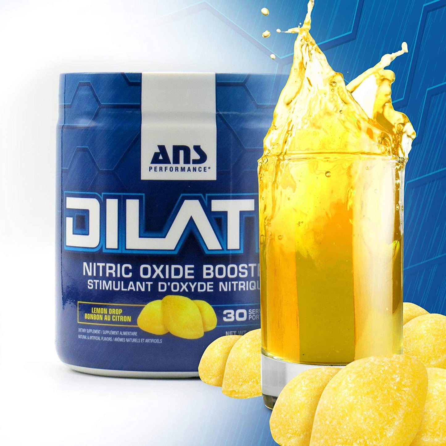 ANS Performance DILATE V2 - Nitric Oxide Pre Workout Supplement (30 Servings, 9.5 oz) - Stimulant and Caffeine Free, Strength and Pump Booster | Increases Blood Flow to Muscles for Vascularity and Growth