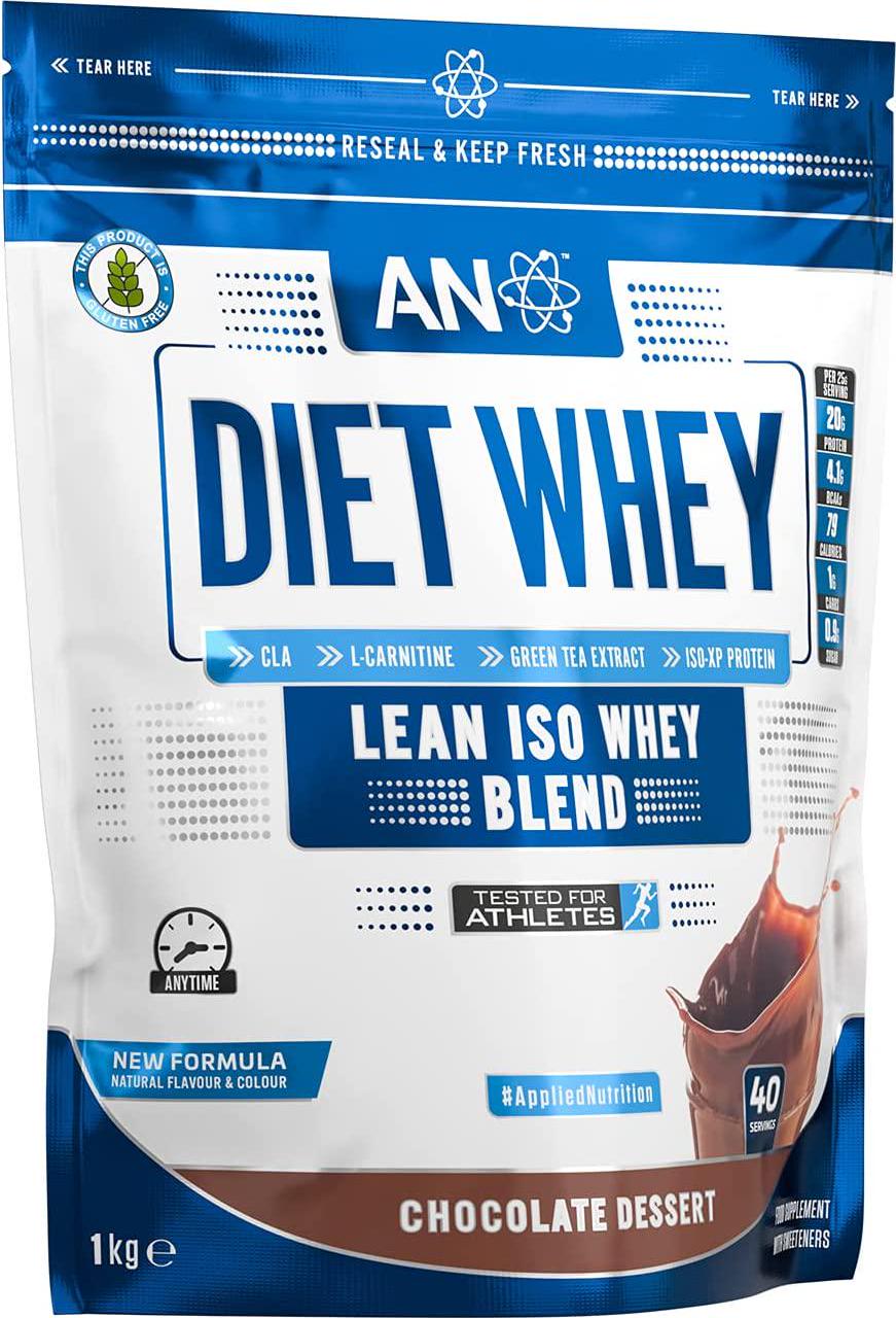 AN Health and Fitness Diet Whey Protein Powder, High Protein, Low Carb, Low Sugar, Weight Loss with CLA, L Carnitine, Green Tea, High PhD Supplement (Chocolate Dessert, 1kg)