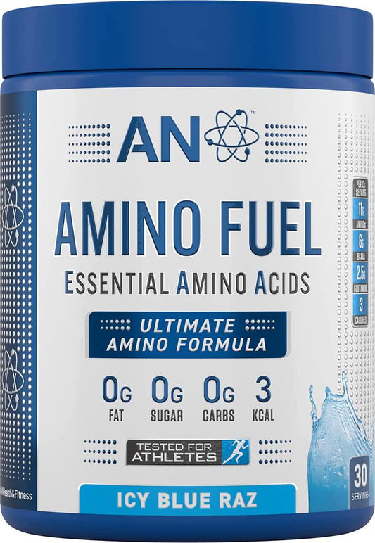 AN Health and Fitness Amino Fuel - Essential Amino Acid (EAA) Powder Supplement Maximize Muscle Growth, 11g of Aminos Per Serving with BCAA s (ICY Blue Raz, 390g)