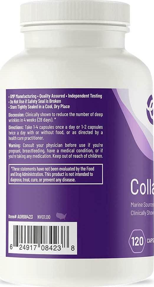 AOR, Collagen Lift, Supports Healthy Aging, Energy and Longevity, Dietary Supplement, 120 Servings (120 Capsules)