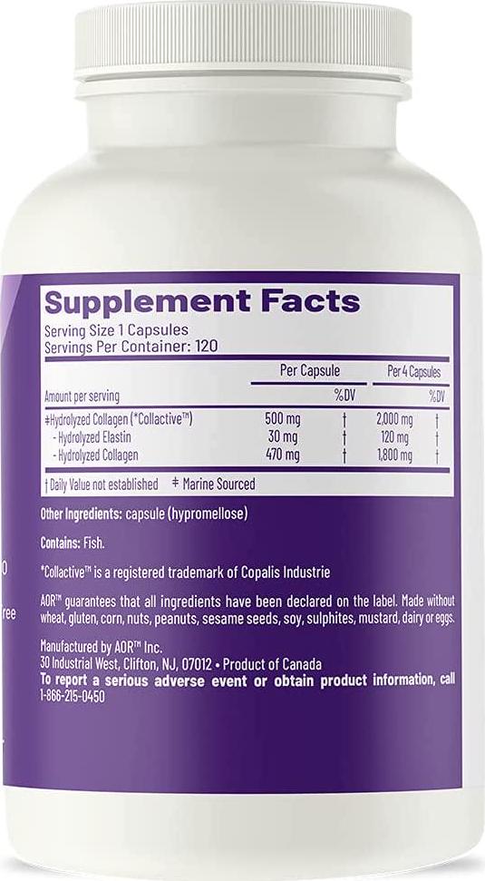 AOR, Collagen Lift, Supports Healthy Aging, Energy and Longevity, Dietary Supplement, 120 Servings (120 Capsules)