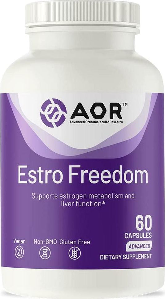 AOR, Estro Freedom, Vegan, Natural Supplement to support healthy estrogen balance and healthy, regular menstruation, 60 Capsules (30 Servings)