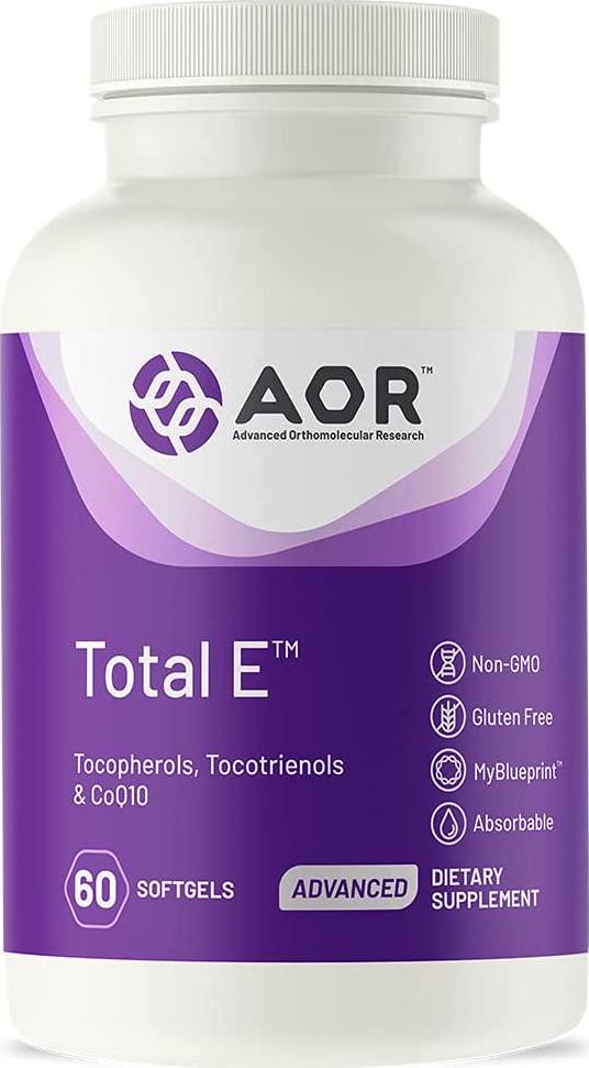 AOR, Total E, Tocopherols, tocotrienols and CoQ10, Helps Support Healthy Blood Pressure and Cholesterol, Dietary Supplement, 60 Servings (60 Softgels)