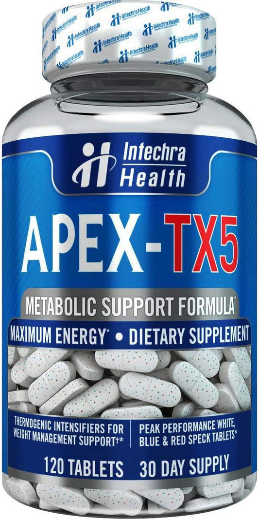 APEX-TX5 Weight Management Dietary Supplement 120 White Blue Red Speck Tablets Made in the USA Highest Professional Quality