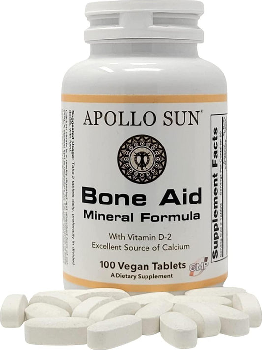 APOLLO SUN Calcium Citrate with Vitamin D - Vegan 600 mg Calcium Supplement with Vitamin D2, Magnesium, Zinc, Copper, and Manganese for Teeth and Bone Strength (100 Tablets)