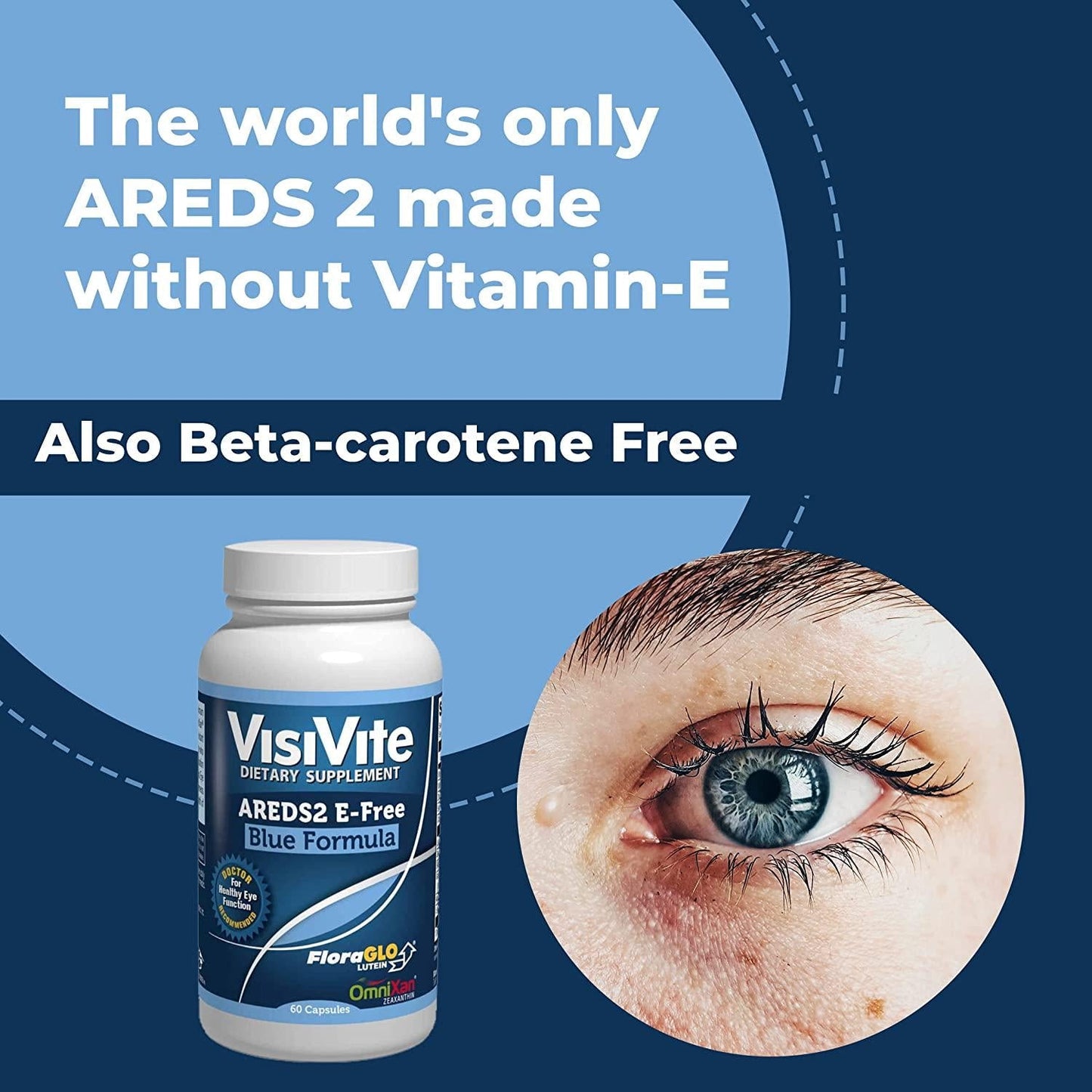 AREDS 2 E-Free Blue Max Vision Vitamins - Without Vitamin E - Eye Vitamins for Macular Degeneration - Zeaxanthin Plus Lutein - Bilberry and Grape Seed Extract - Macular Health Formula - Pack of 3