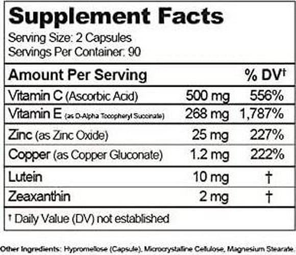 AREDS 2 Formula for Eye Health - 180 Count - Based on The AREDS 2 Study - for Age Related Macular Degeneration (AMD)