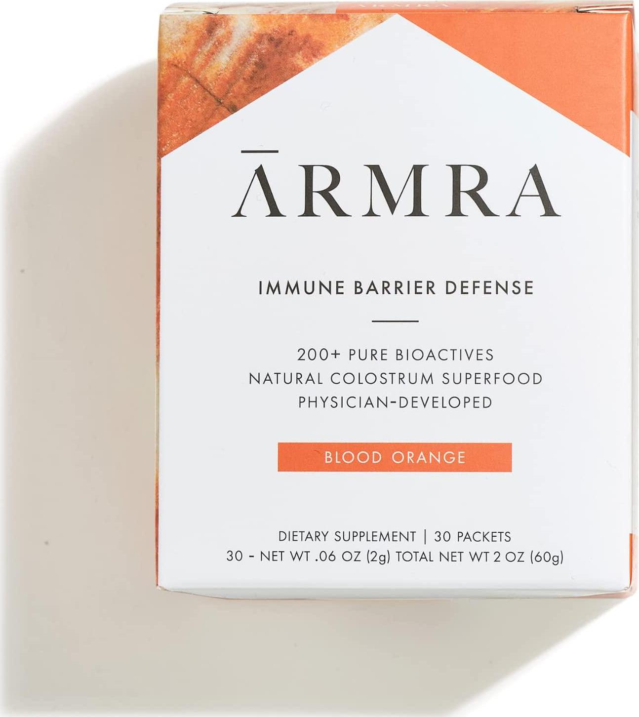 ARMRA Orange Nature's Complete Immune Superfood Powered by Bovine Colostrum | 30 Packets | Promotes Immune, Gut, Metabolic Health | Rich in Nutrients | No Additives, Non-GMO, Gluten Free