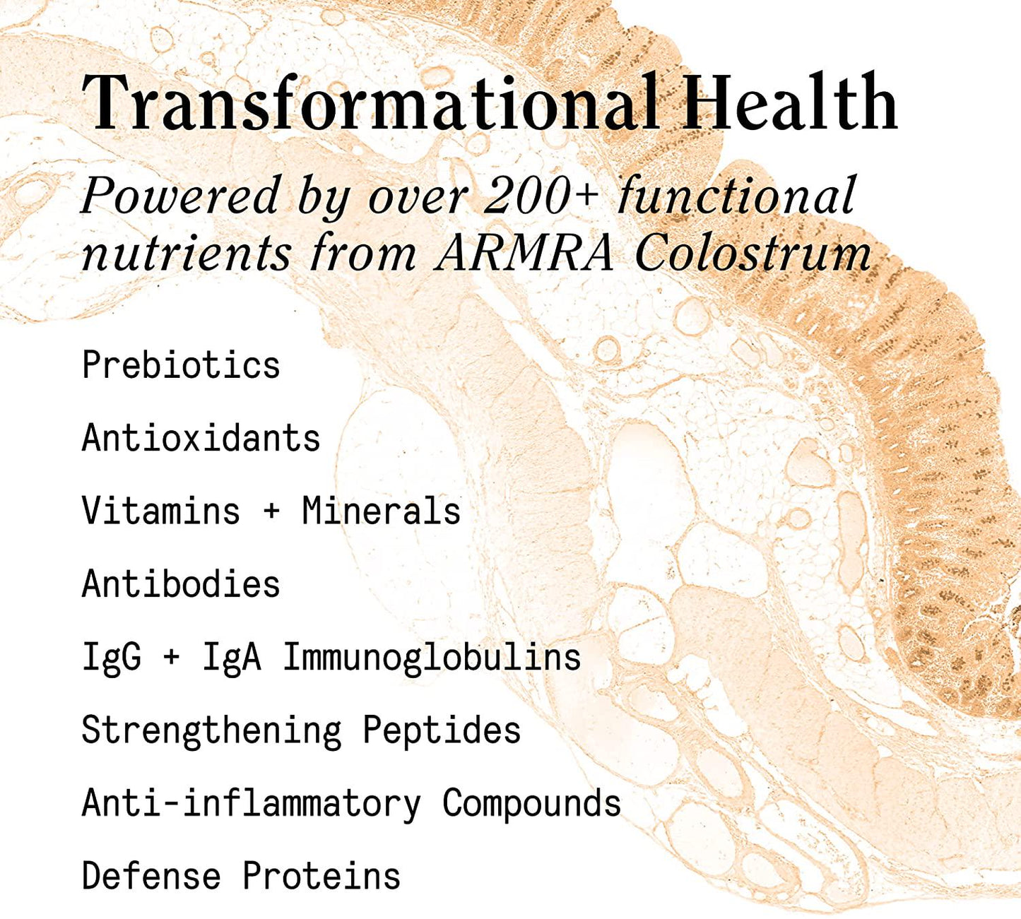 ARMRA Orange Nature's Complete Immune Superfood Powered by Bovine Colostrum | 30 Packets | Promotes Immune, Gut, Metabolic Health | Rich in Nutrients | No Additives, Non-GMO, Gluten Free