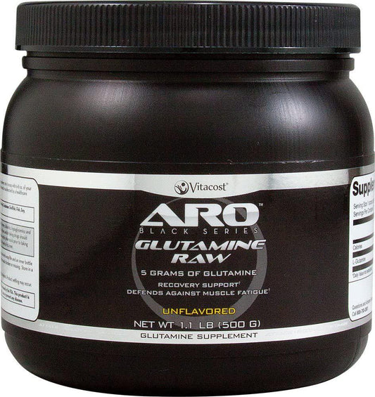 ARO-Vitacost Black Series Glutamine Raw Unflavored - 5 Grams - 1.1 lb (500 g)