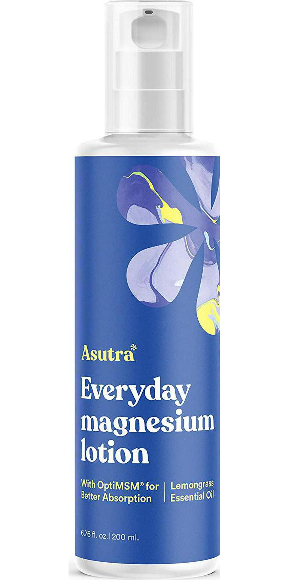 ASUTRA Everyday Magnesium Lotion with OptiMSM, 6.76 Fl Oz | Rapid Absorption | Supports Healthy Joints and Muscles |