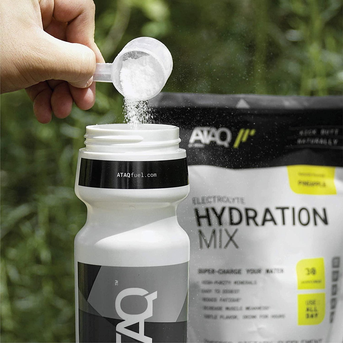 ATAQ All-Natural Electrolyte Hydration Mix, Pineapple, Hydra 4G Mineral Blend, Betaine to Aid Metabolism, No Artificial Sweeteners, Gluten-Free, 450g Pouch, 30 Servings