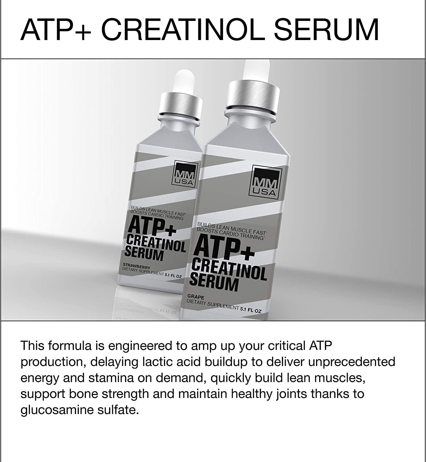 ATP Creatine Serum Pre-Workout Muscle Fuel with Amino Energy. Instant Absorption. High Energy Boost. Speeds Up Lean Muscle Growth, Increases Strength + Endurance, No Loading and No Water Retention