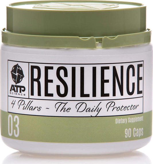 ATP Science Resilience Immune System Booster Vitamin C Supplement and Health Protector, Anti-Inflammatory and Intestinal Balance Support, Stomach-Friendly, All 100% Natural and Vegan Ingredients, Non-GMO