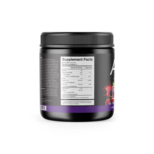 AXO Nutrition Pre-Workout Energy Gummies Caffeine, Beta-Alanine, B12, and Chromium Picolinate Non-GMO, All Natural, Gluten Free Mixed Berry Flavor 14 Servings -1 Count