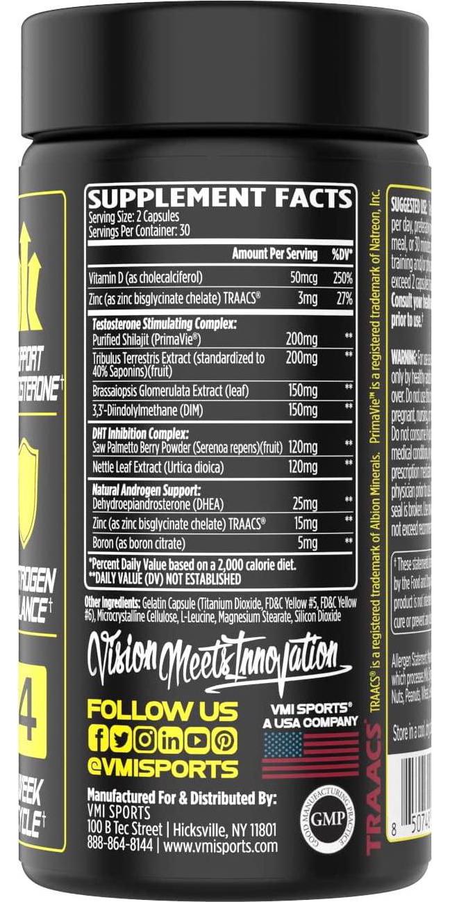 AXR Alpha Male | maximum Hormonal Support Supplement for Men | Testosterone Booster | Post Cycle Therapy 60ct