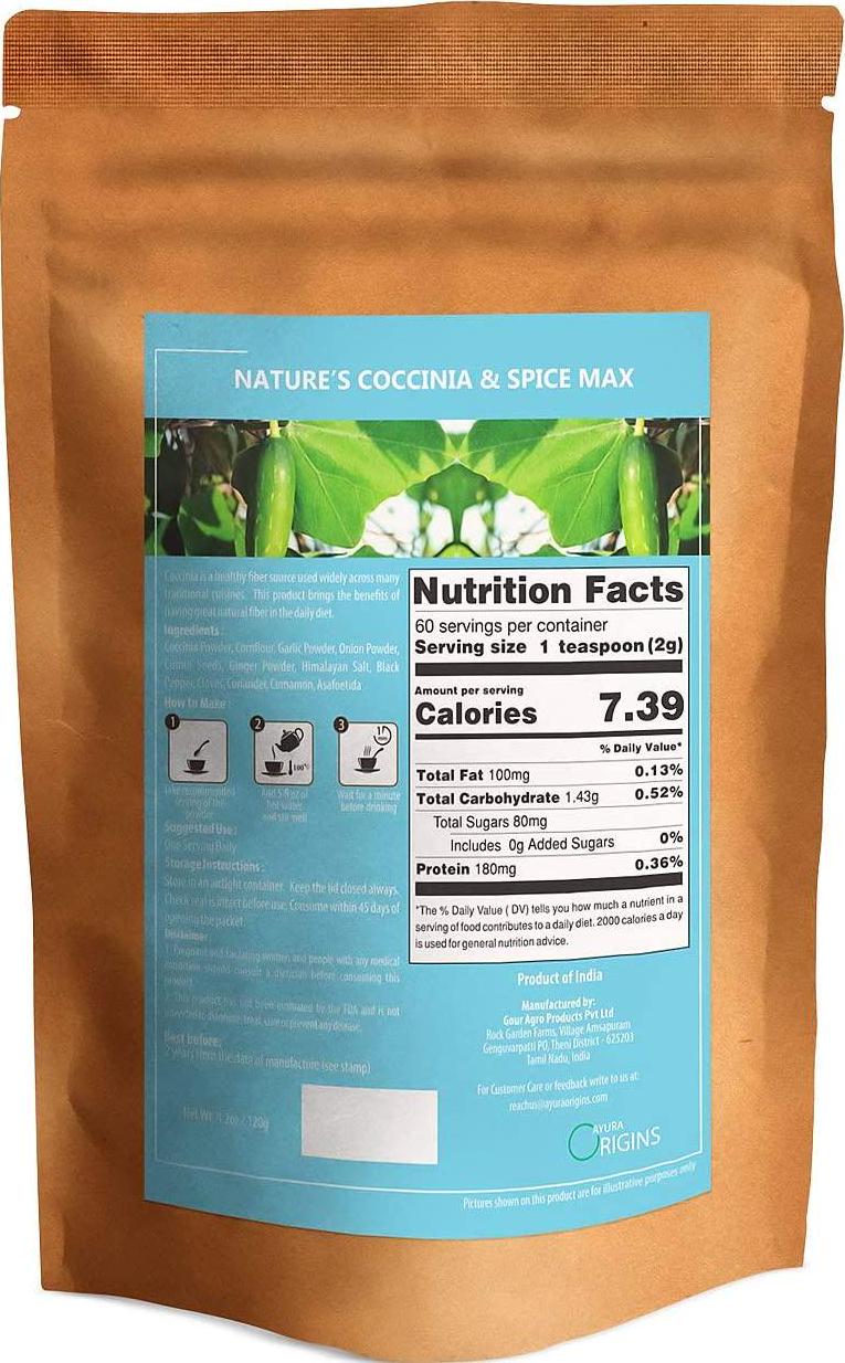 AYURA ORIGINS Nature's Coccinia and Spice Max- Herbal Supplement to Support Digestion