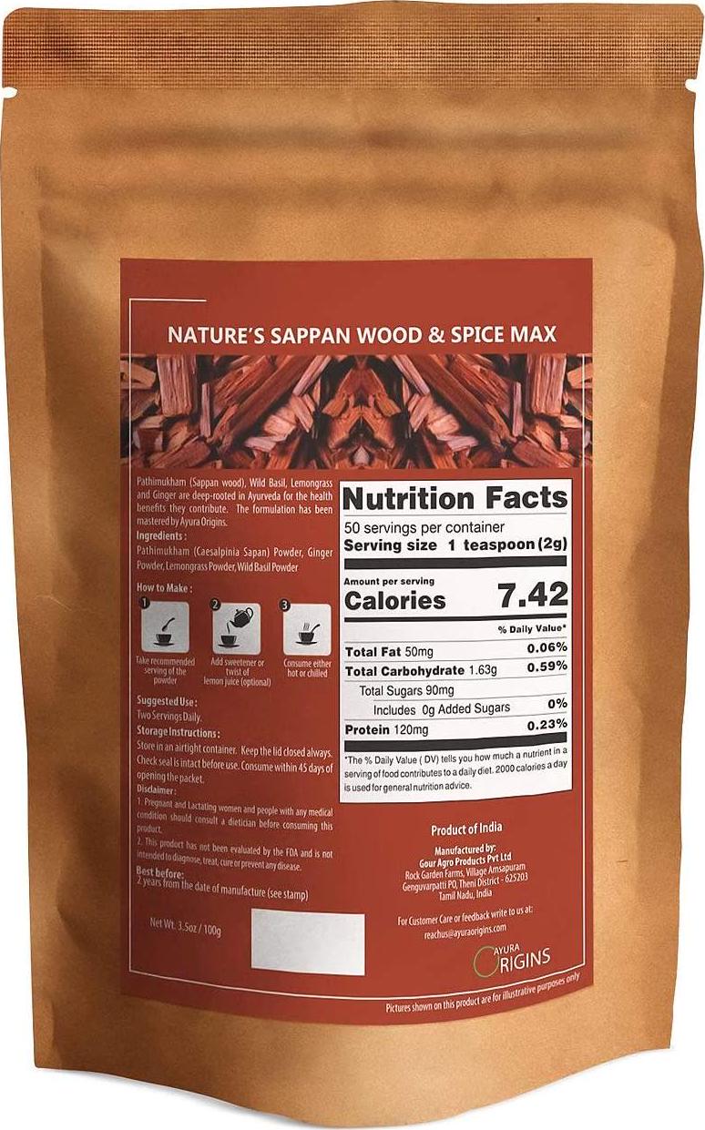 AYURA ORIGINS Nature s Sappanwood and Spice Max - Herbal Supplement to Support Body Detox