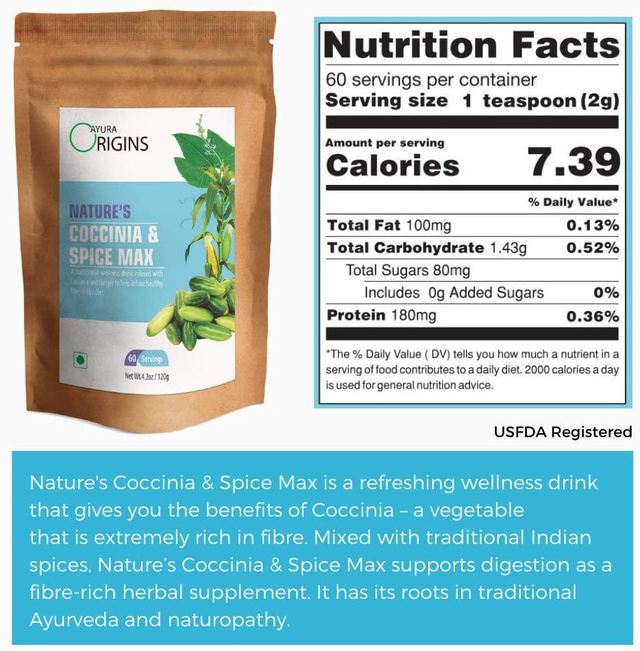 AYURA ORIGINS Nature's Coccinia and Spice Max- Herbal Supplement to Support Digestion