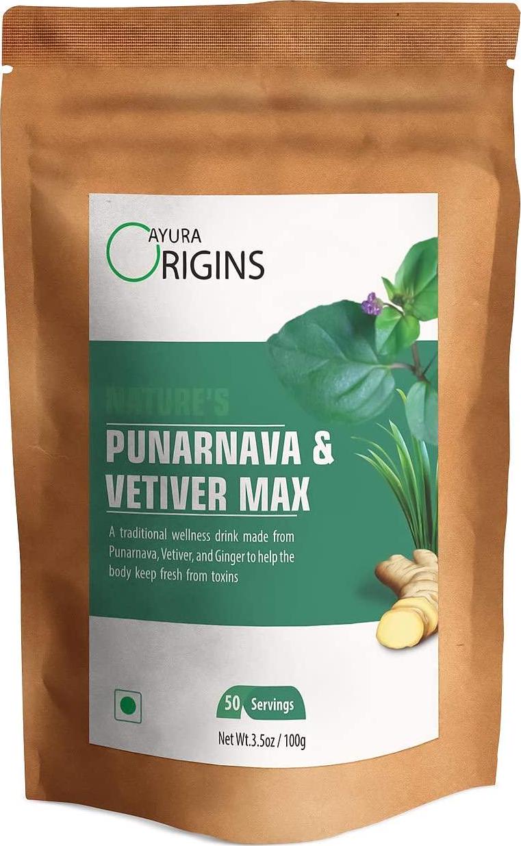 AYURA ORIGINS Nature's Punarnava and Vetiver Max - Herbal Supplement to Support Kidney Health
