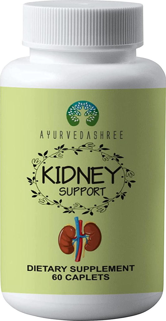 AYURVEDASHREE Kidney Support Herbal Supplement - Detoxify and Rejuvenate, Supports Healthy Kidney Function, Vegan, Gluten-Free, Kosher, GMP Certified, USDA Organic Certified - Each Caplet of 1000 MG