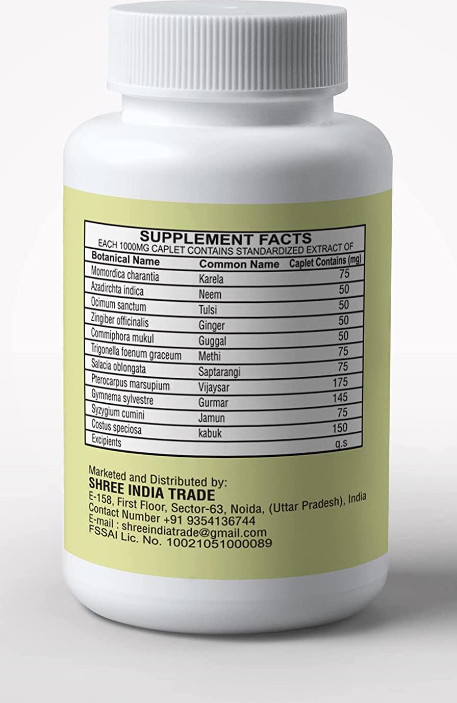 AYURVEDASHREE Madhunashak Vatika 60 Caplets | Each Caplet Contains 1000 MG Extract of Natural Herbs | an Ayurvedic Formula