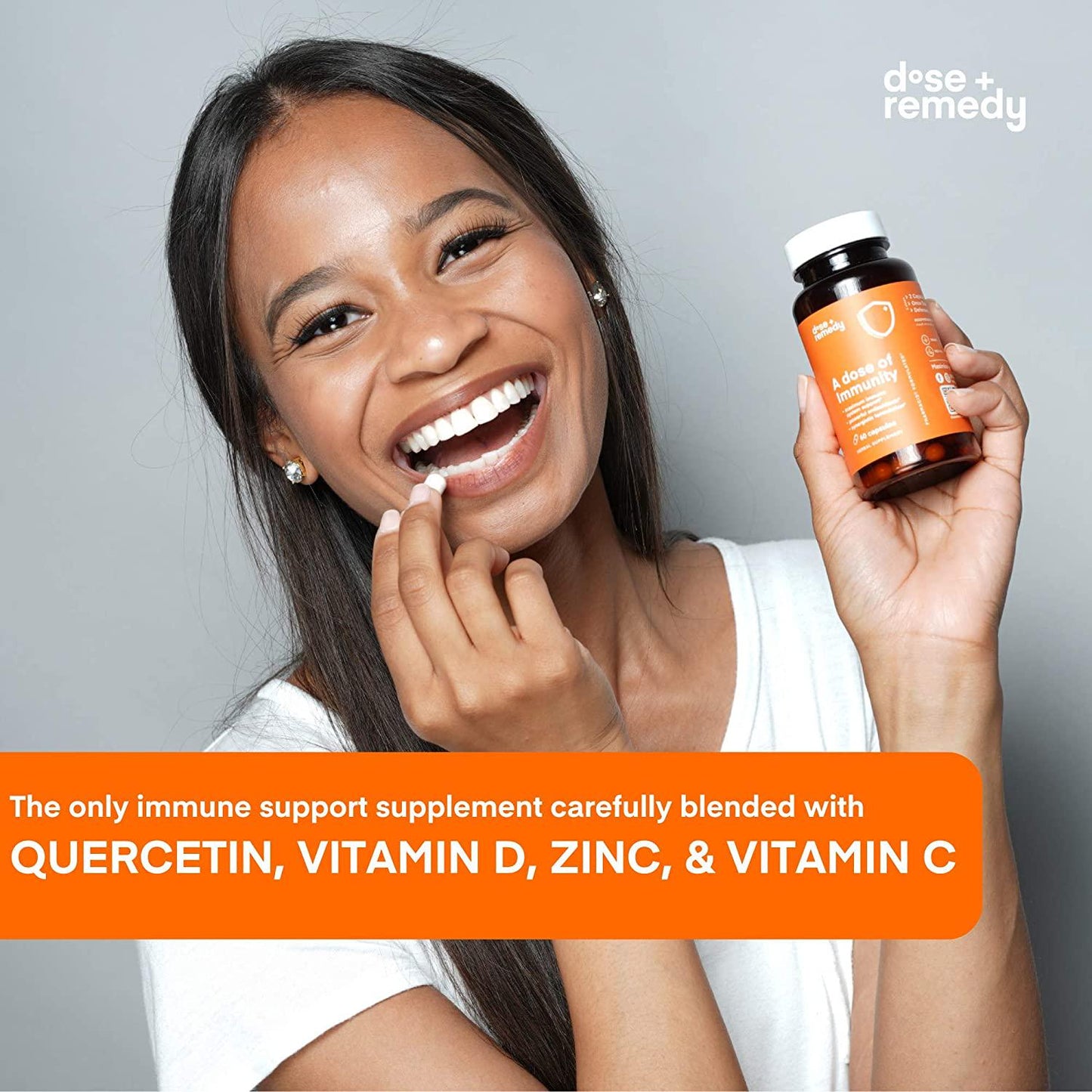 A Dose of Immunity Immune Support Supplement for Respiratory Health and Wellness Bioflavanoids Vitamin C Vitamin D Zinc Quercetin B Vitamins Echinacea Bromelain for Antioxidant Vegan Non GMO (1 Bottle)