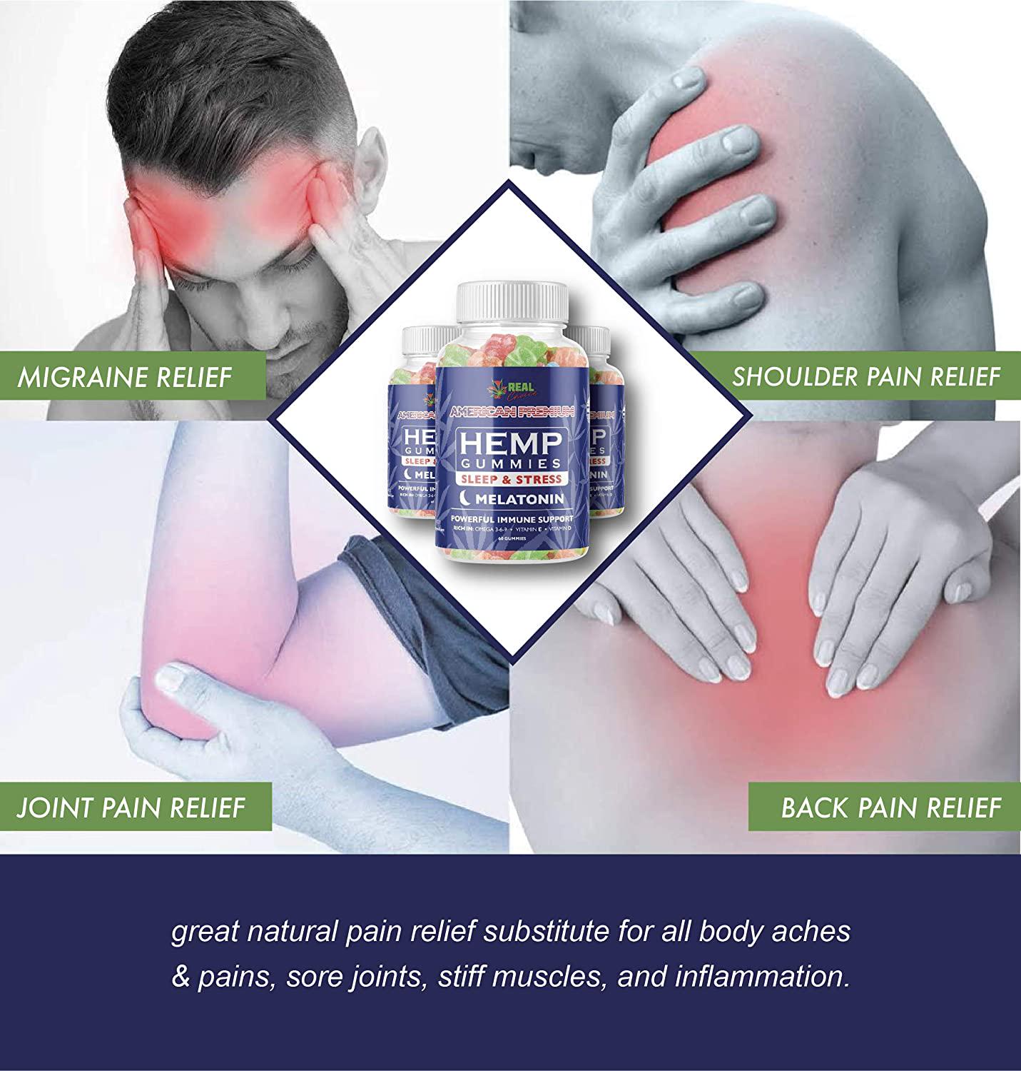 A REAL CHOICE PREMIUM HEMP MELATONIN GUMMIES - Made in USA - Supports Deep Restful Sleep and Relaxation. Mood and Immune Support - Fast Results - ADULTS ONLY